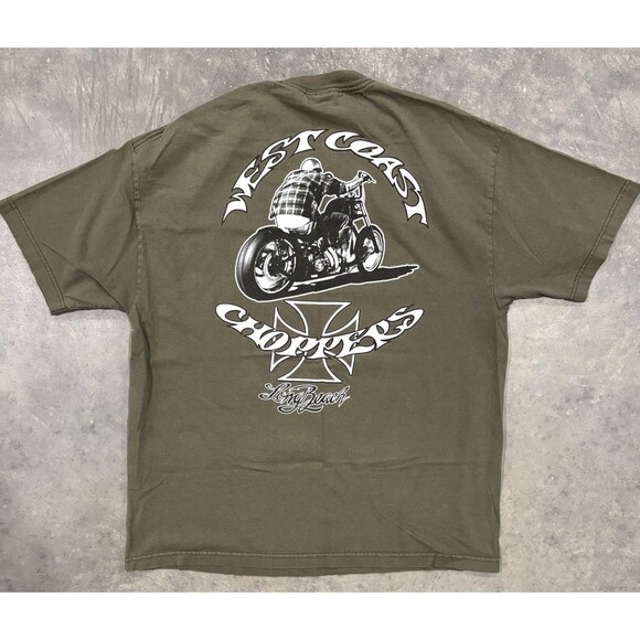 VTG WEST COAST CHOPPERS Long Beach Y2K Graphic Print T-Shirt Large Jesse Who - Picture 1 of 6